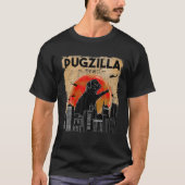 Funny Pug T, Pugzilla T, Funny Dog Pug T-shirt (Voorkant)