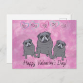 Funny Pug Valentijn Briefkaart (Voorkant / Achterkant)