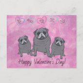Funny Pug Valentijn Briefkaart (Voorkant)