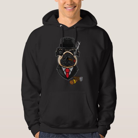 Funny Pug with Cigar T-shirt for Men Essenti (Voorkant)