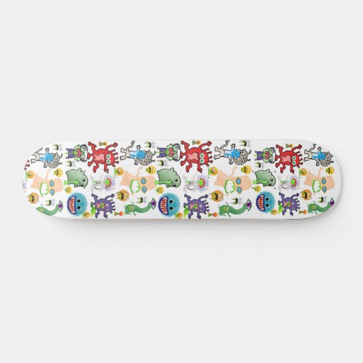 Funny Puking Creatures and Monsters Skateboard (Horizontaal)