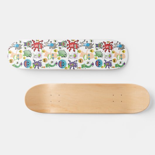 Funny Puking Creatures and Monsters Skateboard (Horizontaal)