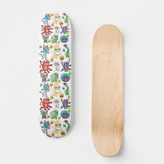 Funny Puking Creatures and Monsters Skateboard (Voorkant)