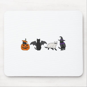 Funny Pumpkin Cat Ghost Black Cat Halloween voor C Muismat
