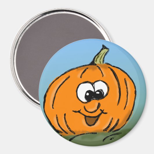 Funny Pumpkin Face Magneet (Voorkant / Achterkant)