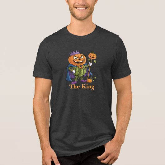 Funny Pumpkin King Tri-Blend Shirt (Voorkant)