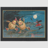 Funny Pumpkin Mensen die van Halloween Witch lopen Tissuepapier (Voorkant)