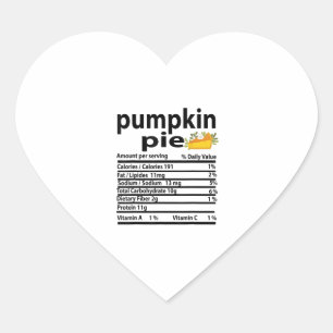 Funny Pumpkin Pie Nutrition Fact for Thanksgiving Hart Sticker
