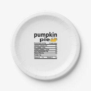 Funny Pumpkin Pie Nutrition Fact for Thanksgiving Papieren Bordje