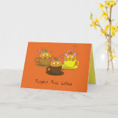 Funny Pumpkin Spice Latte Mice Coffee Kaart (Gele Bloem)