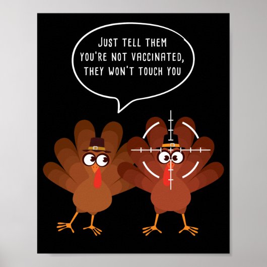 Funny Pumpkin Turkey Conversation Thanksgiving Poster (Voorkant)