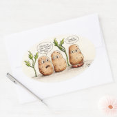 Funny Pun aardappelen Ovale Sticker (Envelop)