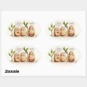 Funny Pun aardappelen Ovale Sticker (Vel)