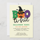 Funny Pun Boo ti ful Beauful Halloween Party Kaart (Voorkant)