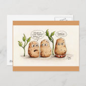 Funny Pun Briefkaart aardappelen (Voorkant / Achterkant)