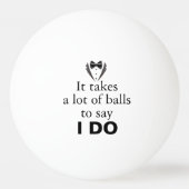 Funny Pun Groom Bow Stropdas Naam Bruiloft Datum Pingpongballen (Voorkant)