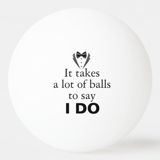 Funny Pun Groom Bow Stropdas Naam Bruiloft Datum Pingpongballen (Voorkant)