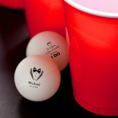 Funny Pun Groom Bow Stropdas Naam Bruiloft Datum Pingpongballen