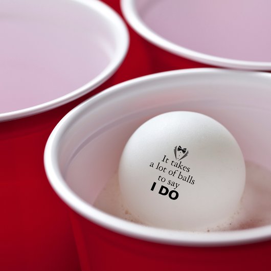 Funny Pun Groom Bow Stropdas Naam Bruiloft Datum Pingpongballen