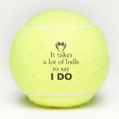 Funny Pun Groom Bow Stropdas Naam Bruiloft Datum Tennisballen (Voorkant)