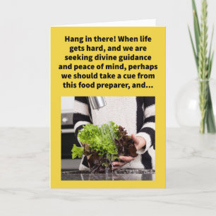 Funny Pun Lettuce Spray Enmoegement Kaart