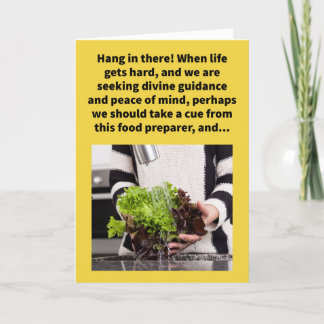 Funny Pun Lettuce Spray Enmoegement Kaart