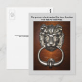 Funny Pun Lion door Knocker Briefkaart Postkruisin (Voorkant / Achterkant)