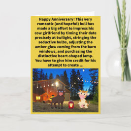 Funny Pun Mooed Lighting Happy Jubileum Kaart