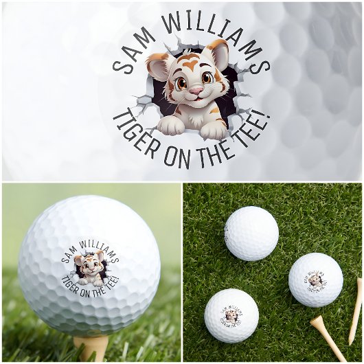 Funny Pun & Name, Schattigee Tijger, voor hem, haa Golfballen