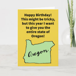Funny Pun Oregon Donor Happy Birthday Kaart
