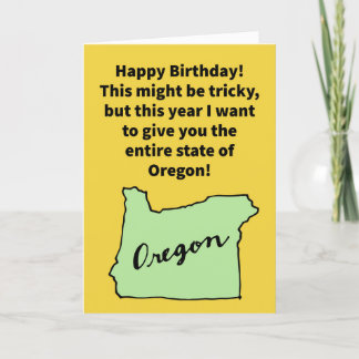 Funny Pun Oregon Donor Happy Birthday Kaart