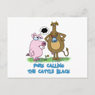 Funny pun - Pork die de zwarte veestapel noemt Briefkaart