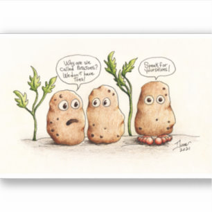 Funny Pun potato Contour Cut Sticker