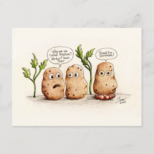 Funny Pun Potatoes Carte postale (Devant)