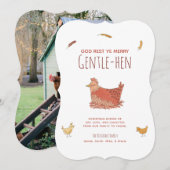 Funny Pun Poulet de Noël Photo Carte de vacances (Devant / Derrière)