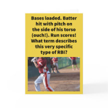 Funny Pun Ribbie Baseball Greeting