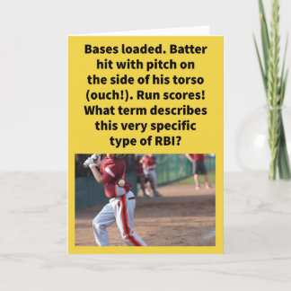 Funny Pun Ribbie Baseball Greeting Kaart
