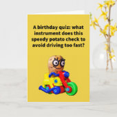 Funny Pun Spud-O-Meter Birthday Kaart (Gele Bloem)
