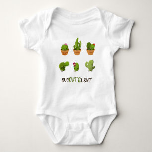 Funny Pun SucCUTElent Succulent Cactus Plant Lover Romper