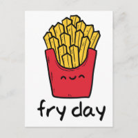 Funny pun, vrijdagavond blij franse frieten cartoo