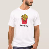 Funny pun, vrijdagavond blij franse frieten cartoo t-shirt (Voorkant)
