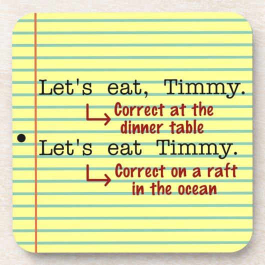 Funny Punctuation Grammar Drankjes Onderzetter (Voorkant)