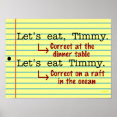 Funny Punctuation Grammar English Teacher Class Poster (Voorkant)