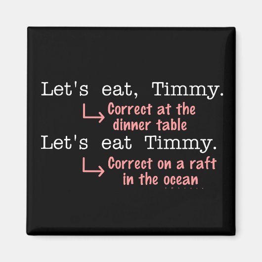 Funny Punctuation Grammar Lovers Timmy Humor Magneet (Voorkant)