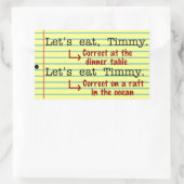 Funny Punctuation Grammar Rechthoekige Sticker (Tas)