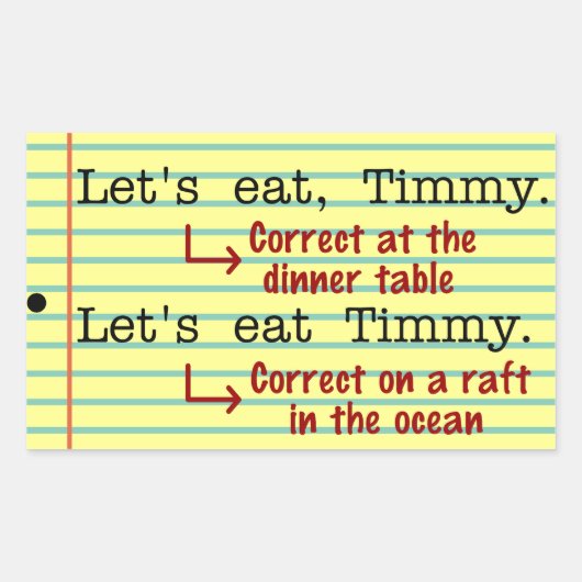 Funny Punctuation Grammar Rechthoekige Sticker (Voorkant)