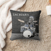 Funny Punk Rock Drummer Beer Eigen naam Musicien Kussen (Deken)