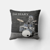 Funny Punk Rock Drummer Beer Eigen naam Musicien Kussen (Achterkant)