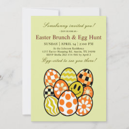 Funny Punny Easter Brunch Party Invitation Kaart