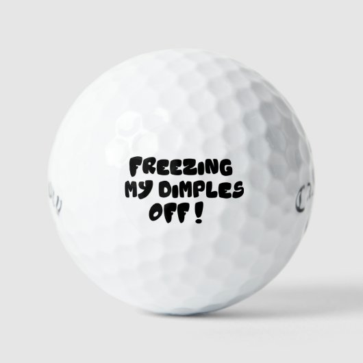 Funny Puns Golf Balls - Freezing My Dimples Off Golfballen (Voorkant)